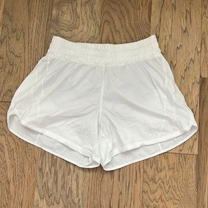 Lululemon White Track That High Rise Shorts (5 inch)
